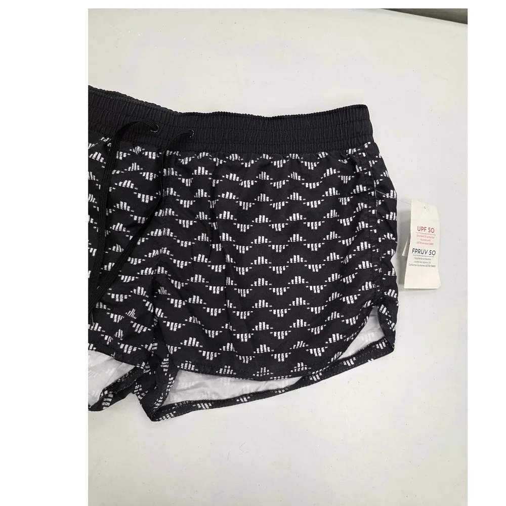 Old Navy Womens Modern Board Shorts Black White Geo Print UPF 50 Size M NEW